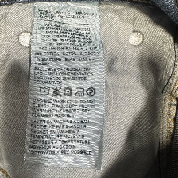 Levis Signature Jeans Mens 30 Blue Cotton Pockets Straight Leg Grunge Outdoor - Picture 6 of 10